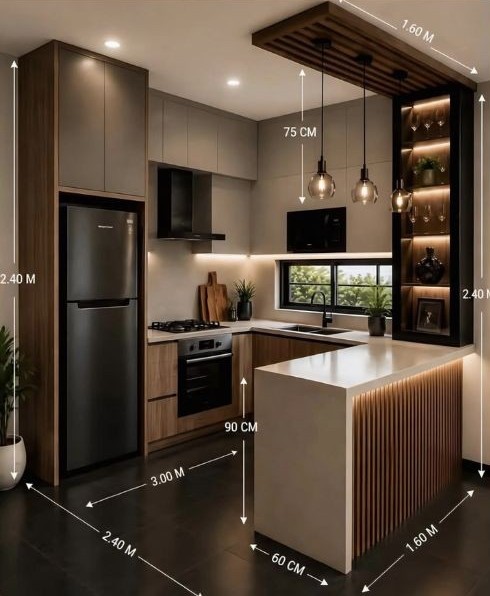 Kitchen Set dengan Meja Bar Compact